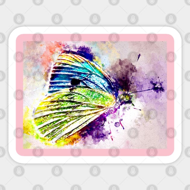 Watercolor Cabbage White Butterfly Sticker by danieljanda